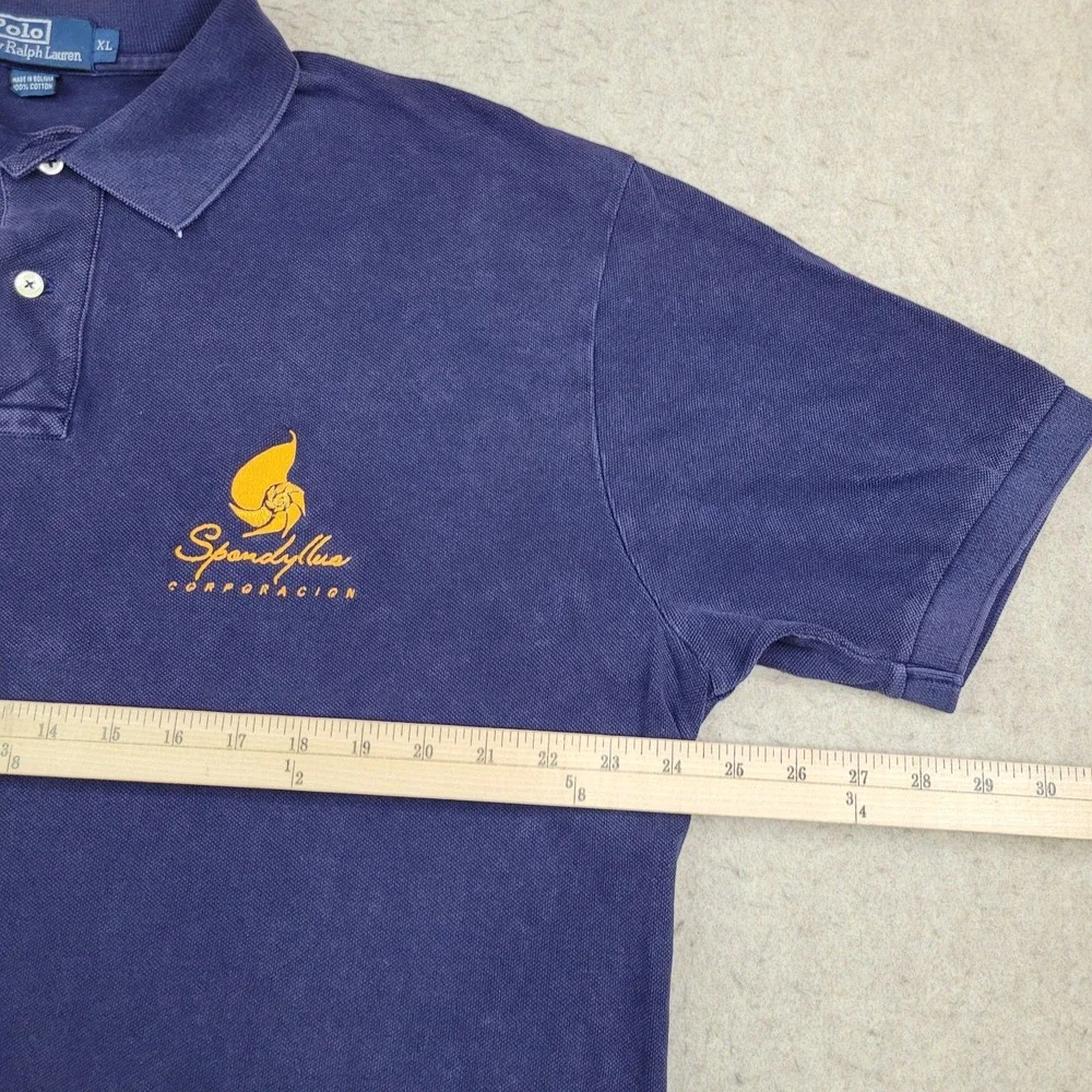 VTG Polo‎ Ralph Lauren Shirt Mens XL Blue Short Sleeve Golf Logo Preppy
